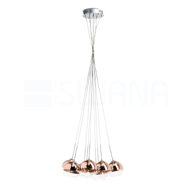 ASTRAL függő lámpa réz üveg/tiszta üveg 230V/12V G4 10x20W