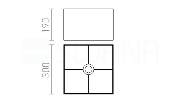 TEMPO 30/19 lámpabúra  Polycotton fehér/fehér PVC  max. 23W