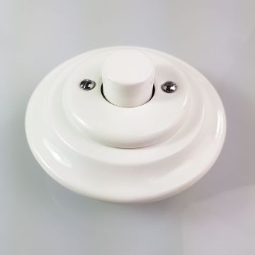 Porcelán fényerőszabályzó Ø60 mm-es dobozhoz, fehér kerettel