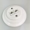 Dupla RJ45 csatlakozó porcelán keretben, fehér színben