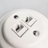 Fehér porcelán adatcsatlakozó aljzat – dupla RJ45