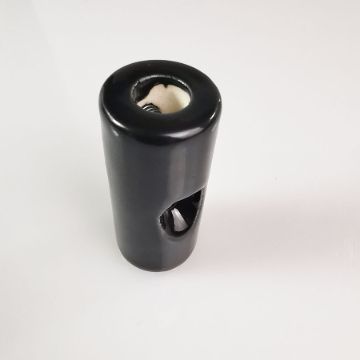 Fekete porcelán kábelvezető mennyezeti rögzítéshez