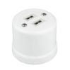 Fehér porcelán USB aljzat falon kívüli szereléshez