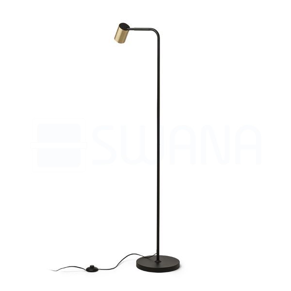 FLYNN I állólámpa  fekete/szálcsiszolt sárgaréz 230V LED GU10 9W