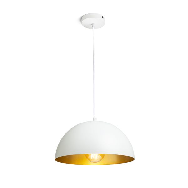 GLADYS 30 függő lámpa fehér/aranysárga  230V LED E27 15W