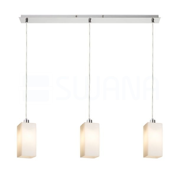 LIZ III 80 függő lámpa  opál üveg/matt nikkel 230V LED E27 3x15W