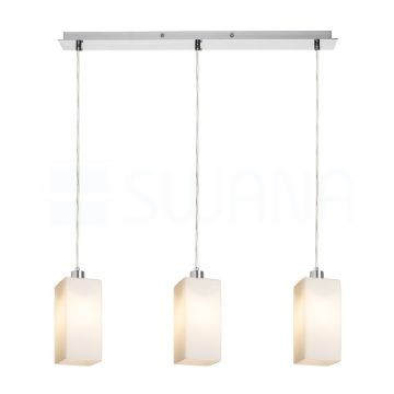 LIZ III 60 függő lámpa  opál üveg/króm 230V LED E27 3x15W