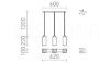 LIZ III 60 függő lámpa  opál üveg/króm 230V LED E27 3x15W