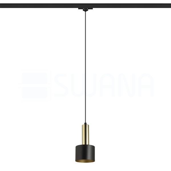 GIULIA 12 három áramkörös sínre fekete/aranybarna sárgaréz 230V LED E27 11W