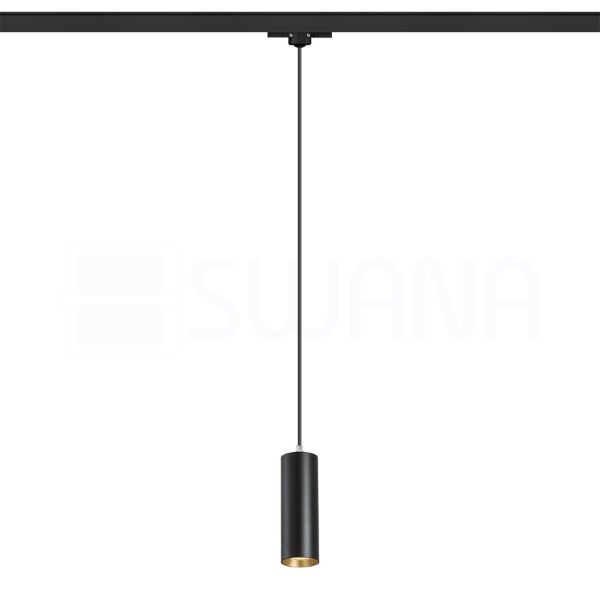 MAVRO három áramkörös sínen függő lámpa fekete/aranysárga  230V LED 12W 38°  3000K