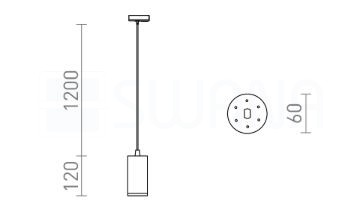 BELENOS egyfázisú áramkörös sínre függő lámpa fehér  230V LED GU10 9W