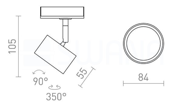 PIXEL egy áramkörös sínre fekete 230V LED GX53 7W
