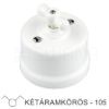 Fehér Porcelán Forgókapcsoló – Két Áramkörös (Csillárkapcsoló, 105)