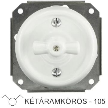 Fehér porcelán csillár forgókapcsoló betét, süllyesztett