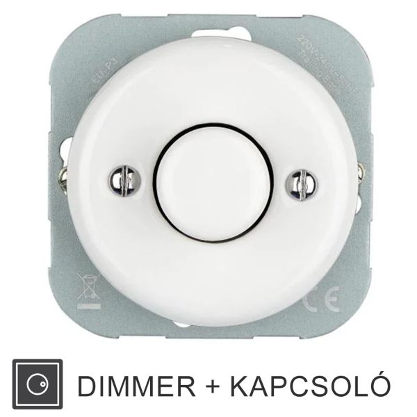 Porcelán dimmer Ø60 mm-es süllyesztett szereléshez