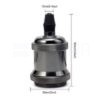 Fényes fekete króm Edison foglalat M10×1 menettel