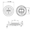Fekete porcelán adatcsatlakozó aljzat – 2×RJ45