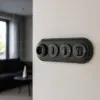 Retro fekete porcelán keret süllyesztett egységekhez