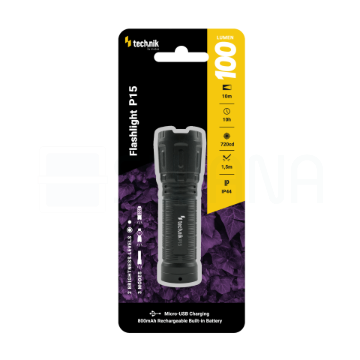 Technik Elemlámpa P15 (akkumulátoros) XPE LED + micro USB (100 lumen)